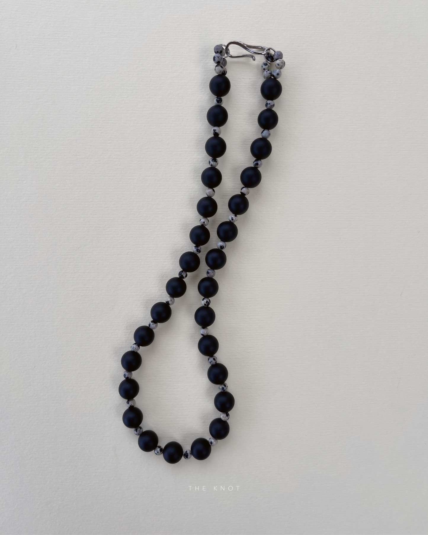 STRUNG TERRA007 - black matte agate / dalmatian jasper