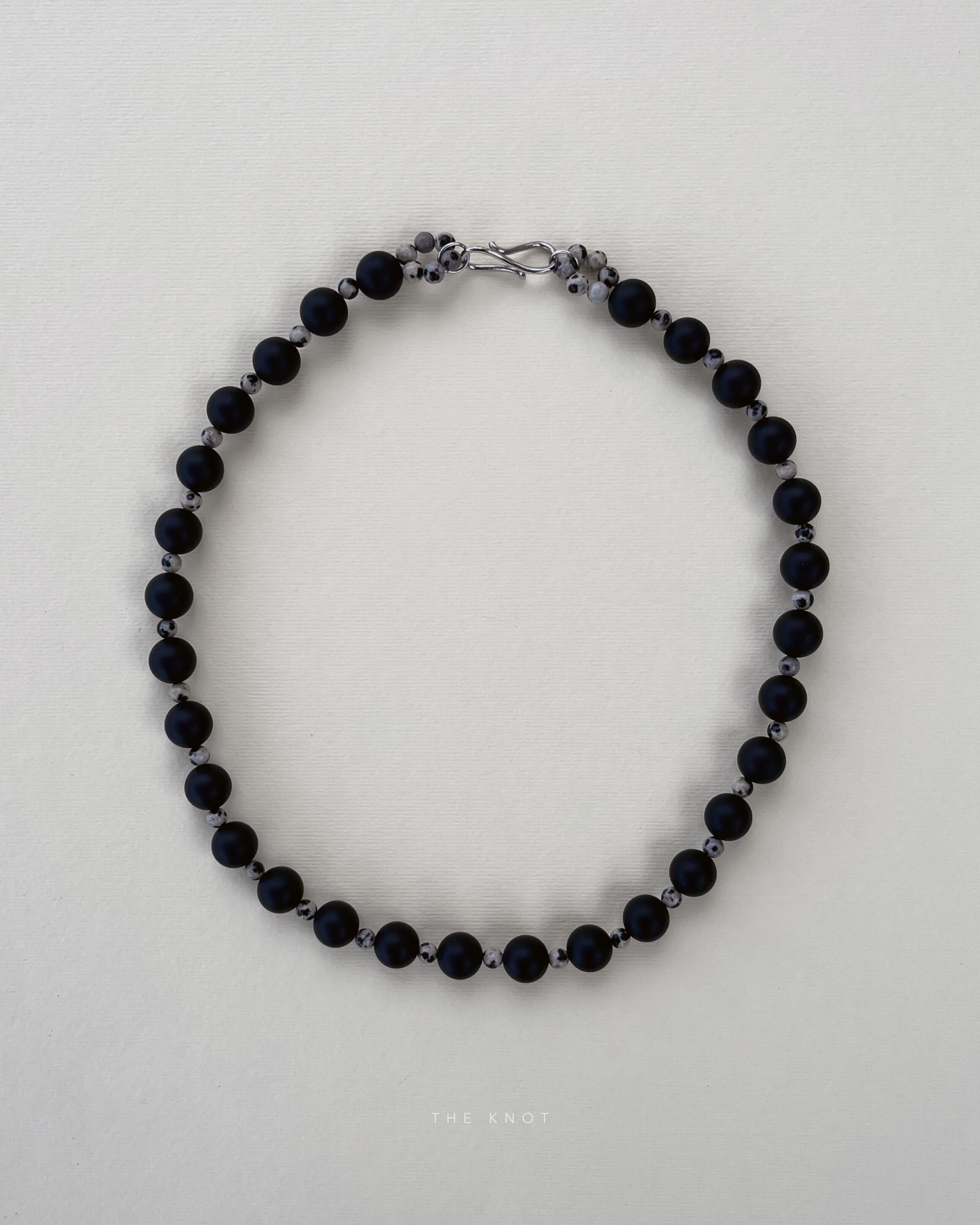 STRUNG TERRA007 - black matte agate / dalmatian jasper