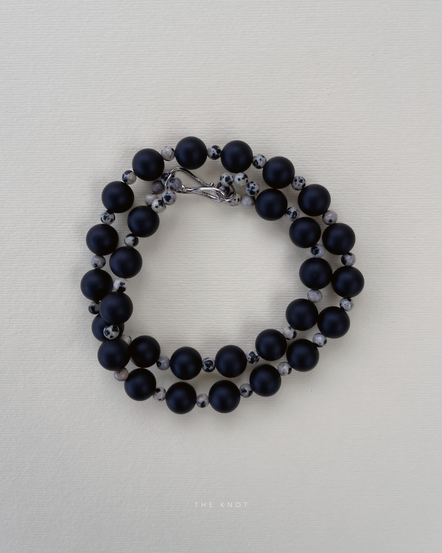 STRUNG TERRA007 - black matte agate / dalmatian jasper