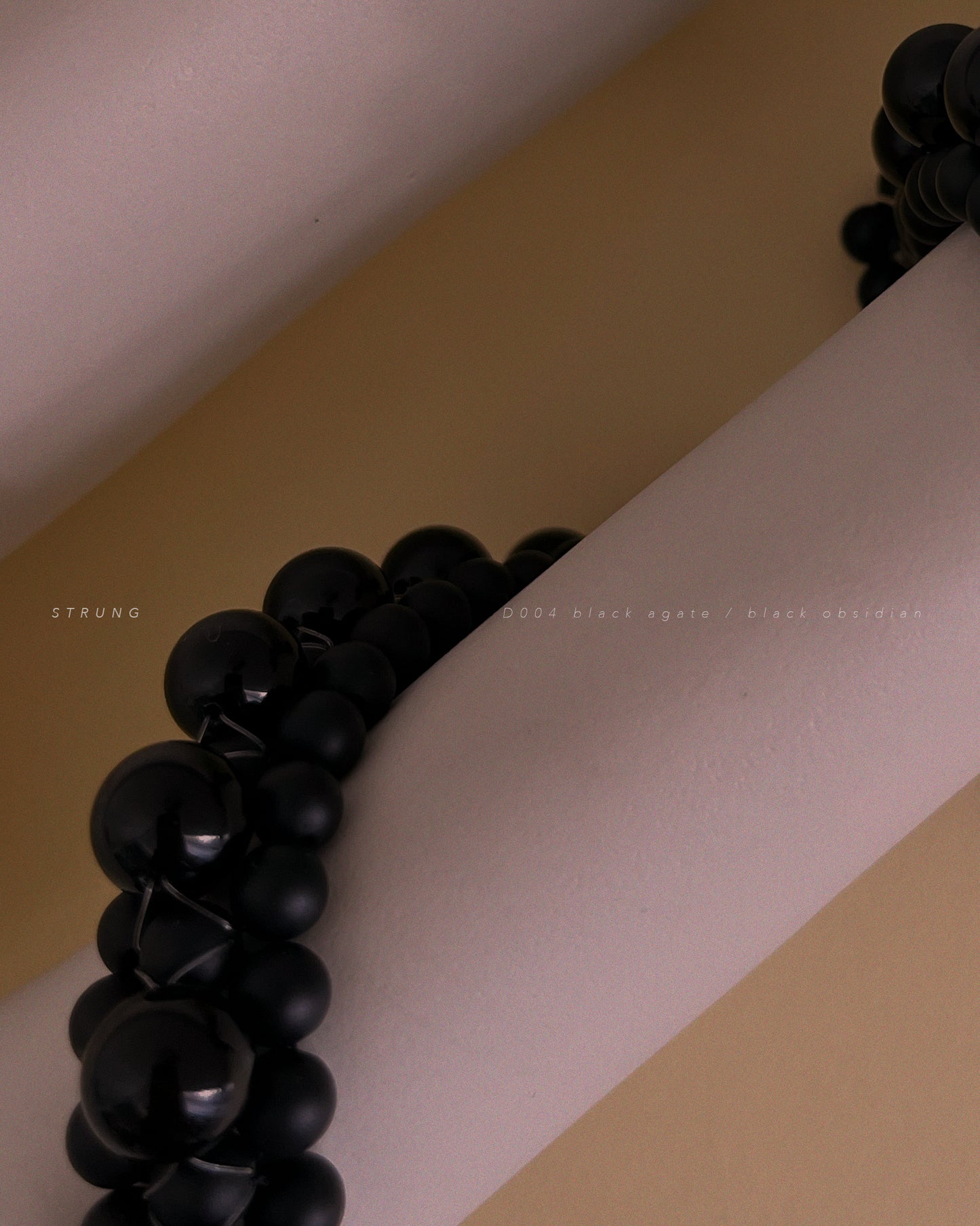 STRUNG D004 - black matte agate / black obsidian