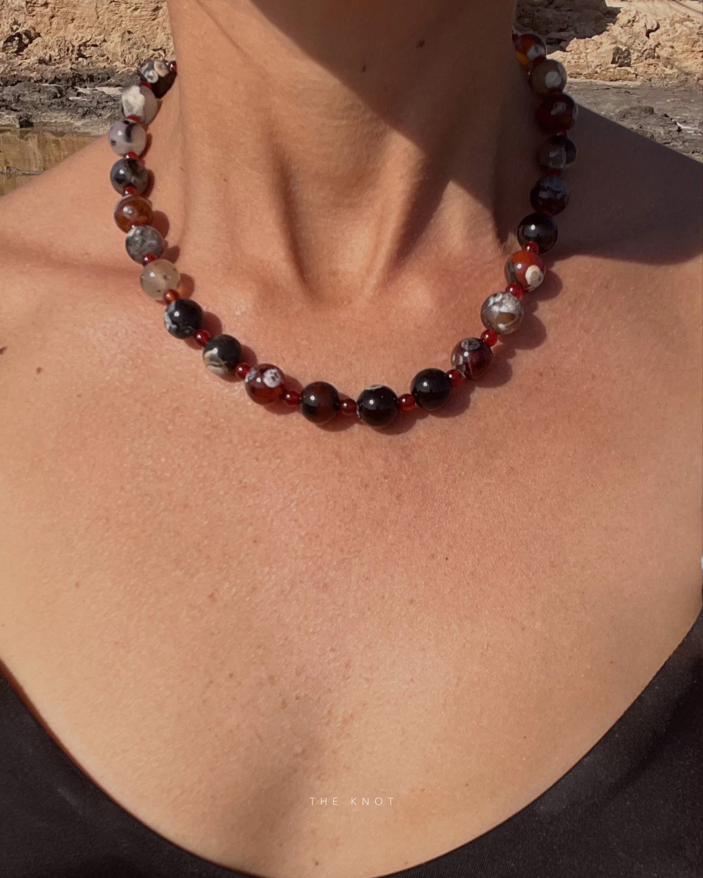 STRUNG TERRA005 - fire lace agate / carnelian