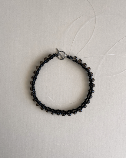 STRUNG D008 mini - black agate / smoky quartz
