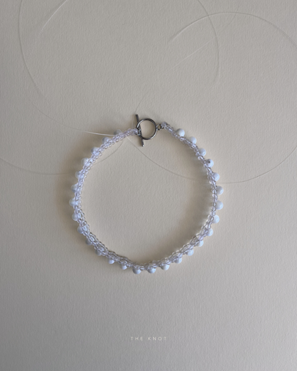 STRUNG D010 mini - pale rose quartz / white shell
