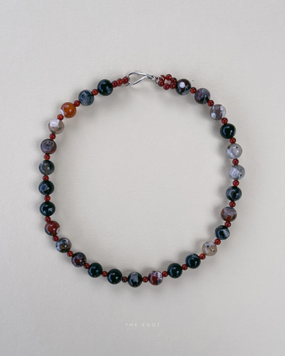 STRUNG TERRA005 - fire lace agate / carnelian