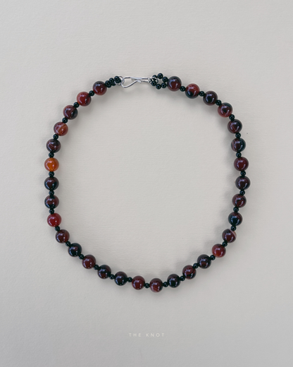 STRUNG TERRA006 - red striped agate / black agate