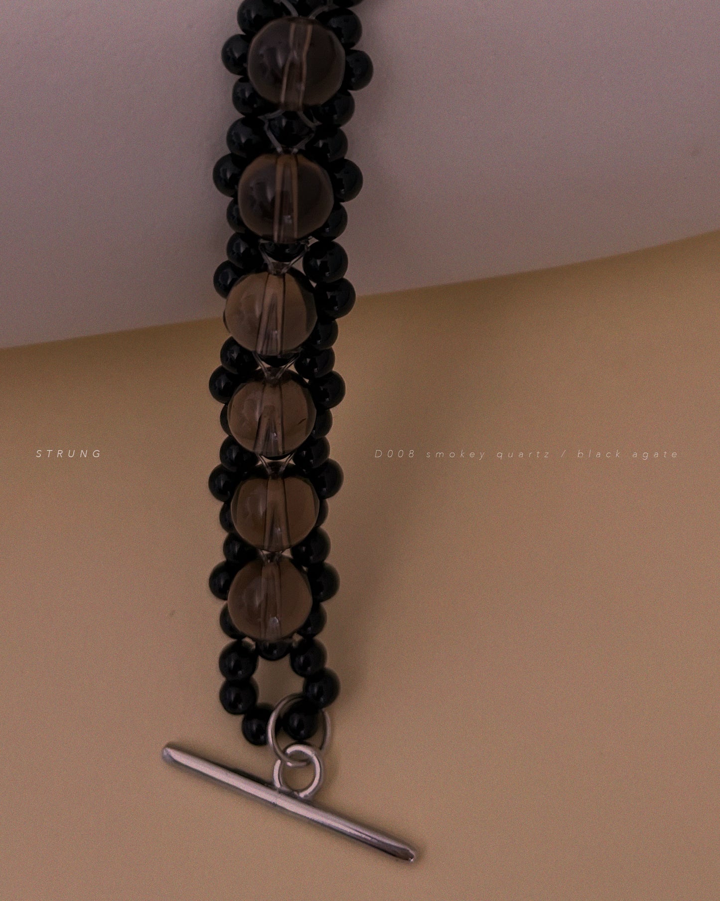 STRUNG D008 mini - black agate / smoky quartz