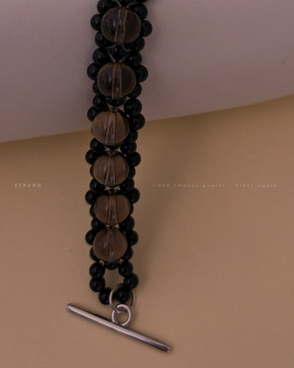 STRUNG D008 mini - black agate / smoky quartz