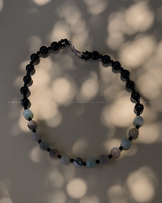 STRUNG TERRA010 duo - amazonite / obsidian / onyx