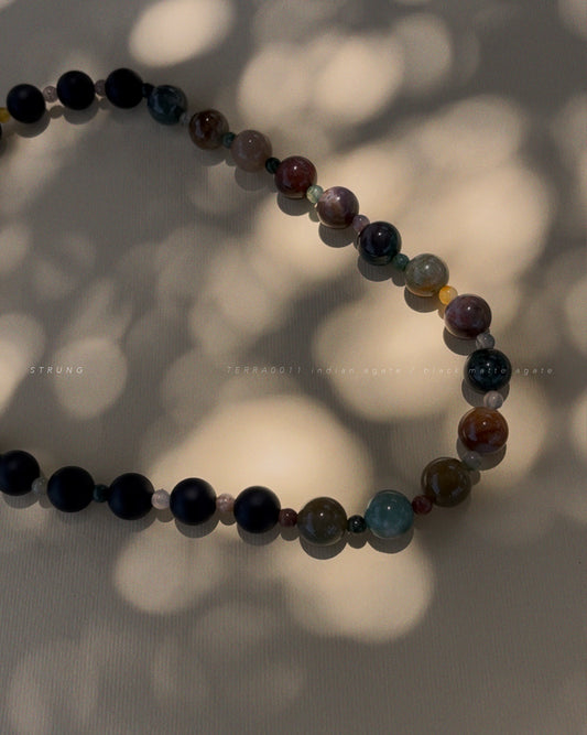 STRUNG TERRA011 duo - indian agate / black matte agate