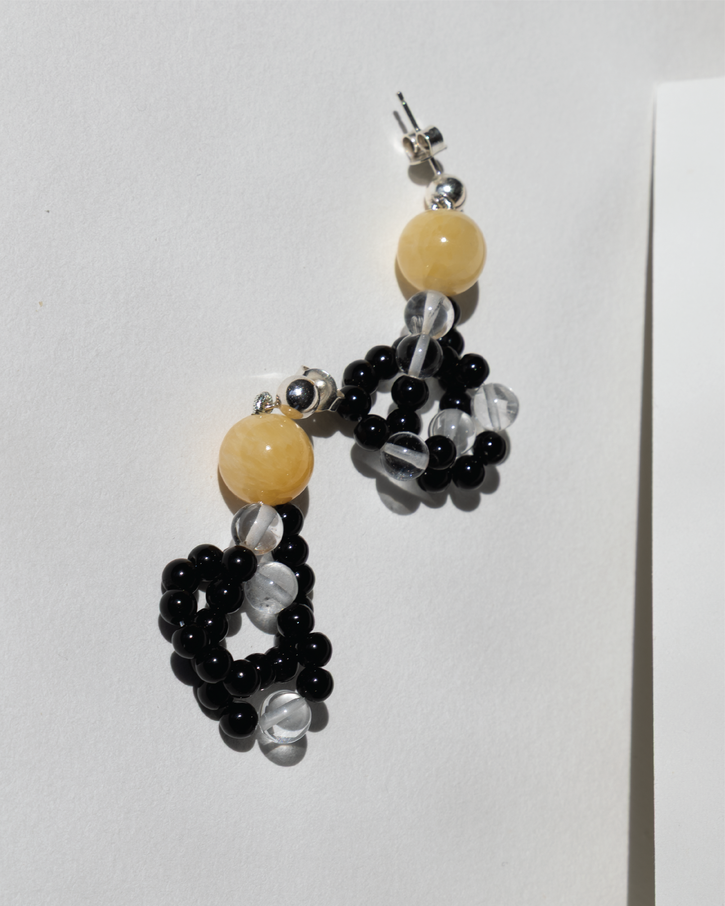 CIRCUIT 001 - honey jade / onyx / crystal quartz