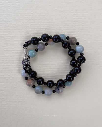STRUNG TERRA010 duo - amazonite / obsidian / onyx