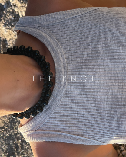 PRE-ORDER STRUNG D004 - black matte agate / black obsidian