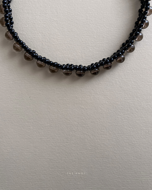 STRUNG D008 mini - black agate / smoky quartz