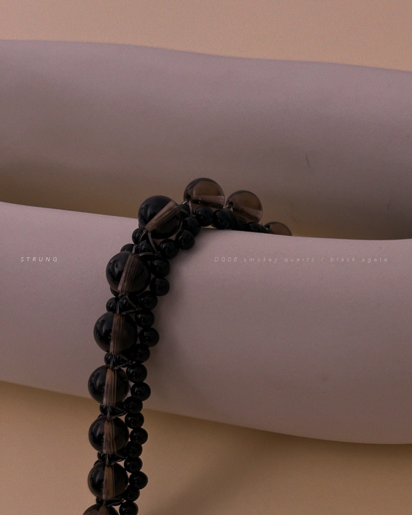 STRUNG D008 mini - black agate / smoky quartz
