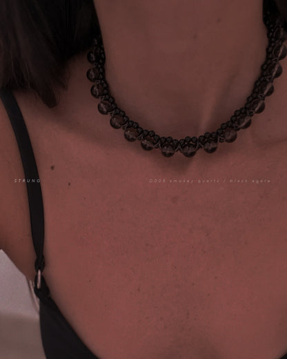 STRUNG D008 mini - black agate / smoky quartz