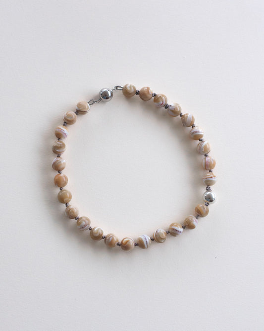 BEAT004 - brown mother of pearl / grey silk