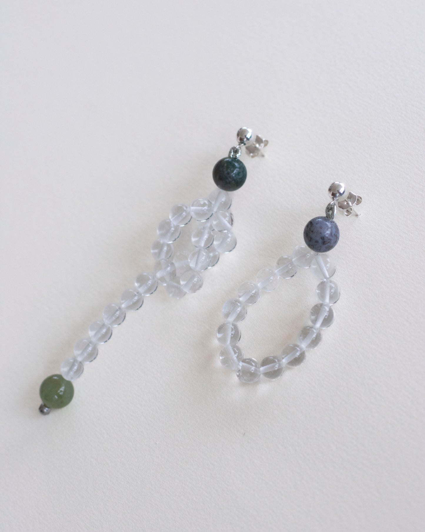 TWO STATES - crystal quartz / indian agate