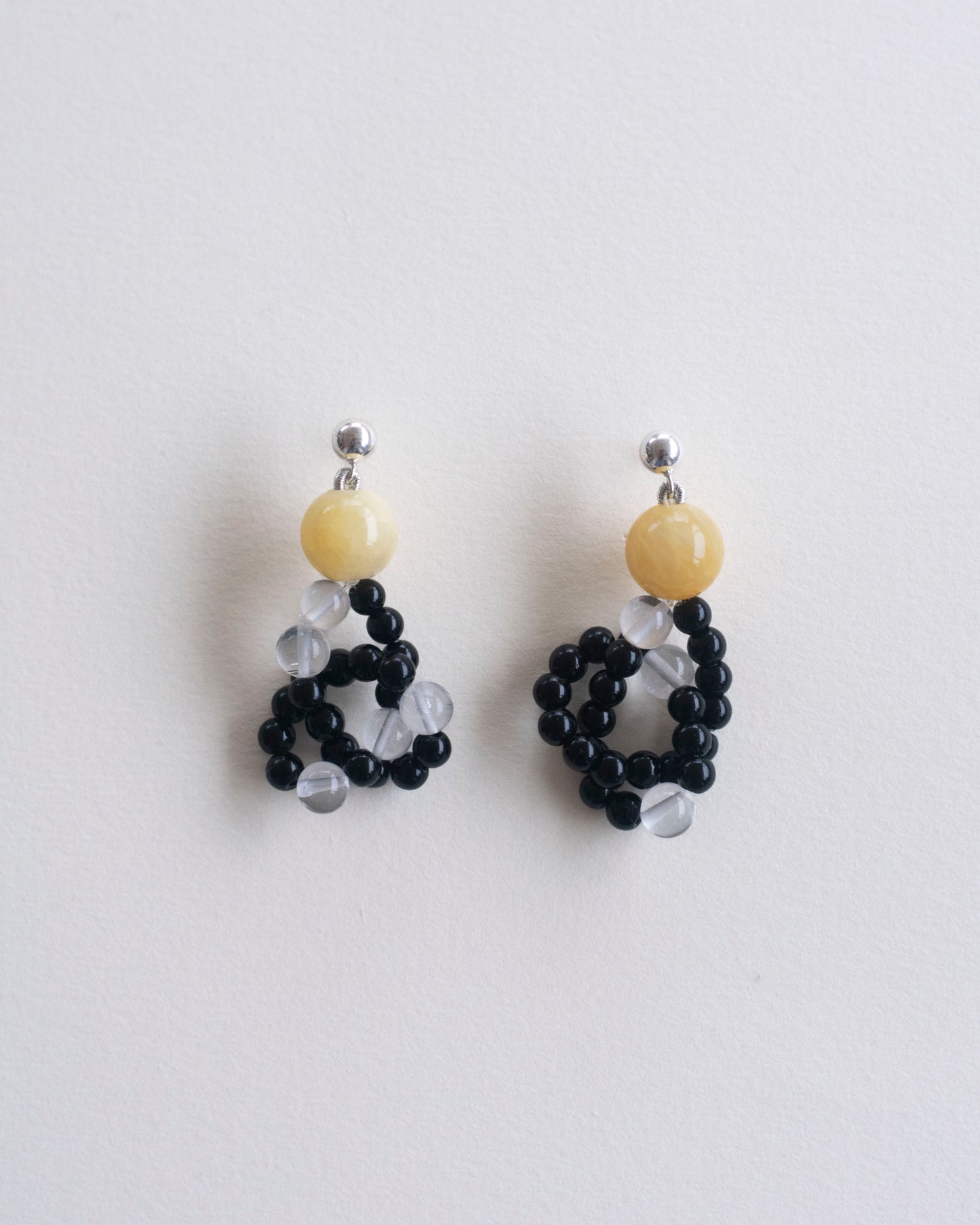 CIRCUIT 001 - honey jade / onyx / crystal quartz