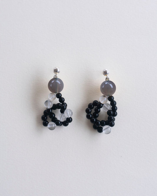 CIRCUIT 002 - grey agate / onyx / crystal quartz