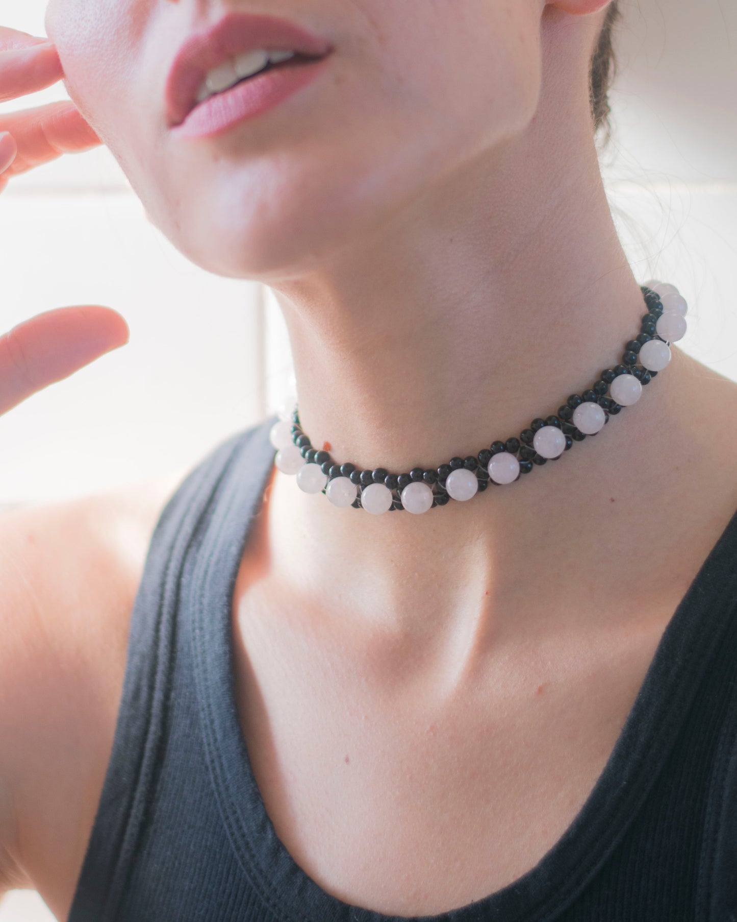 STRUNG D008 MINI - rose quartz / onyx