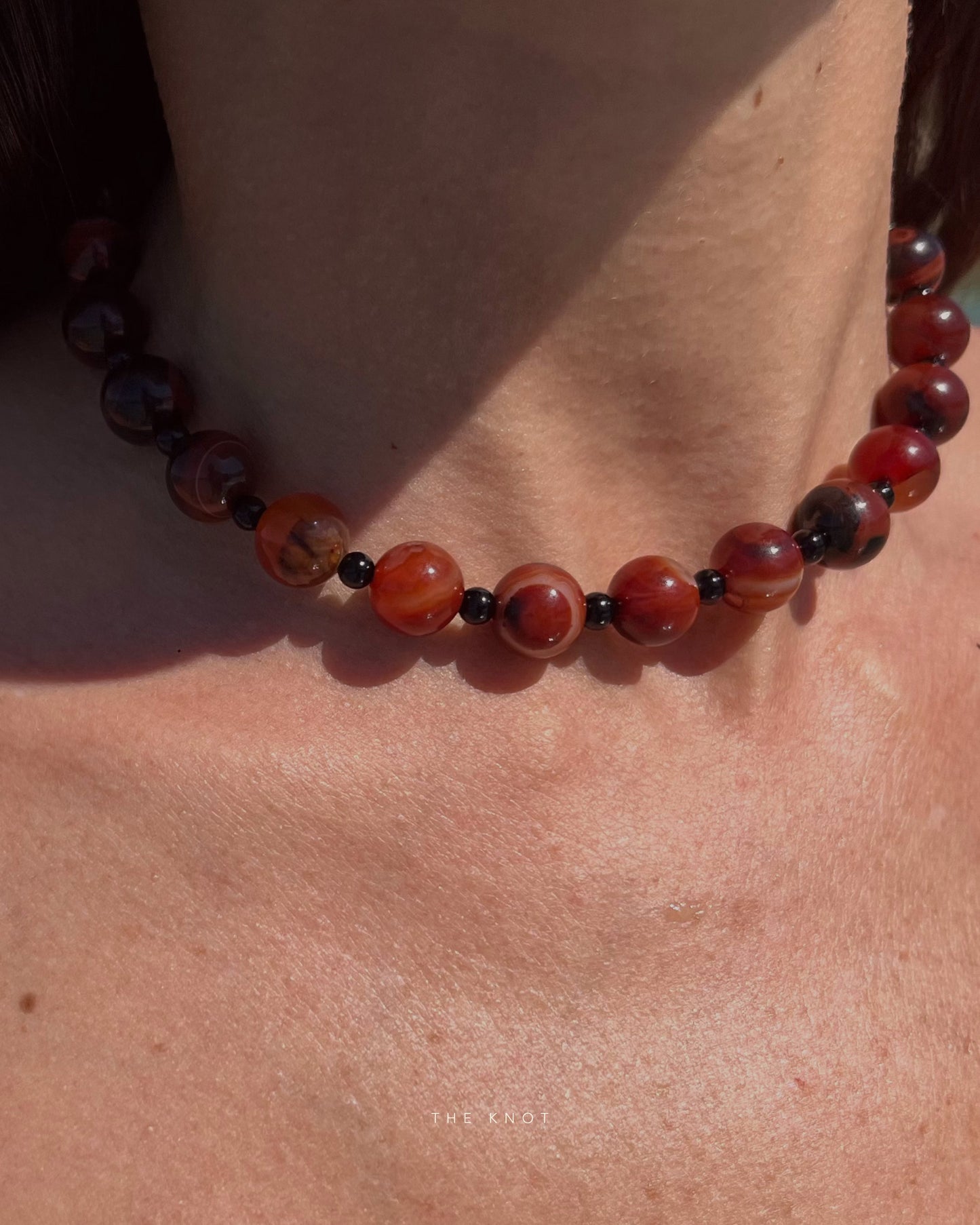 STRUNG TERRA006 - red striped agate / black agate